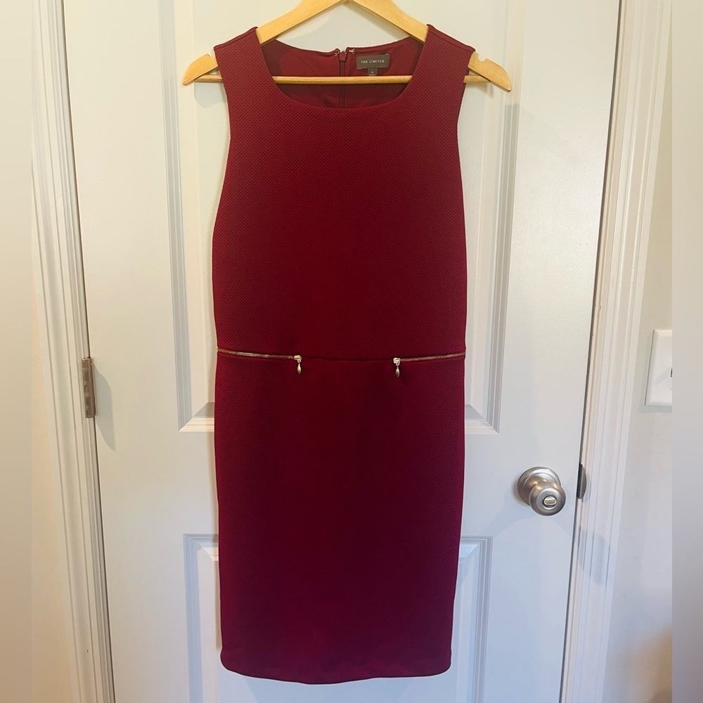 The Limited Burgundy Sleeveless Sheath Dress